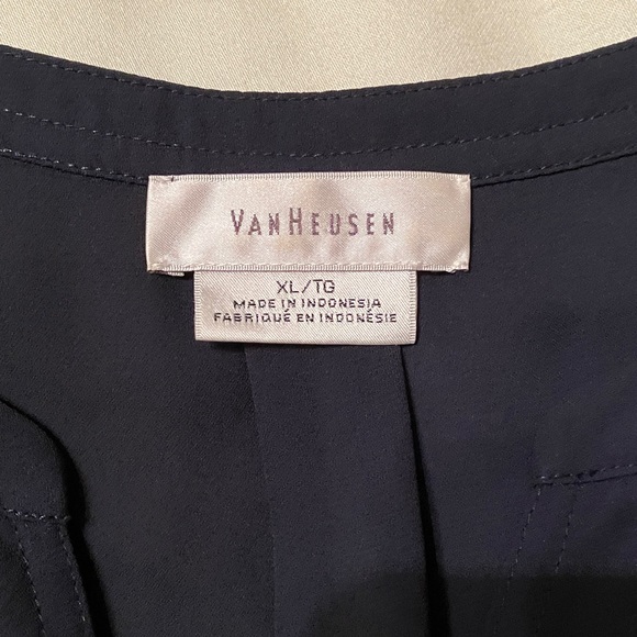 Van Heusen Dark Navy Blue Cap Sleeve Blouse - Picture 4 of 10